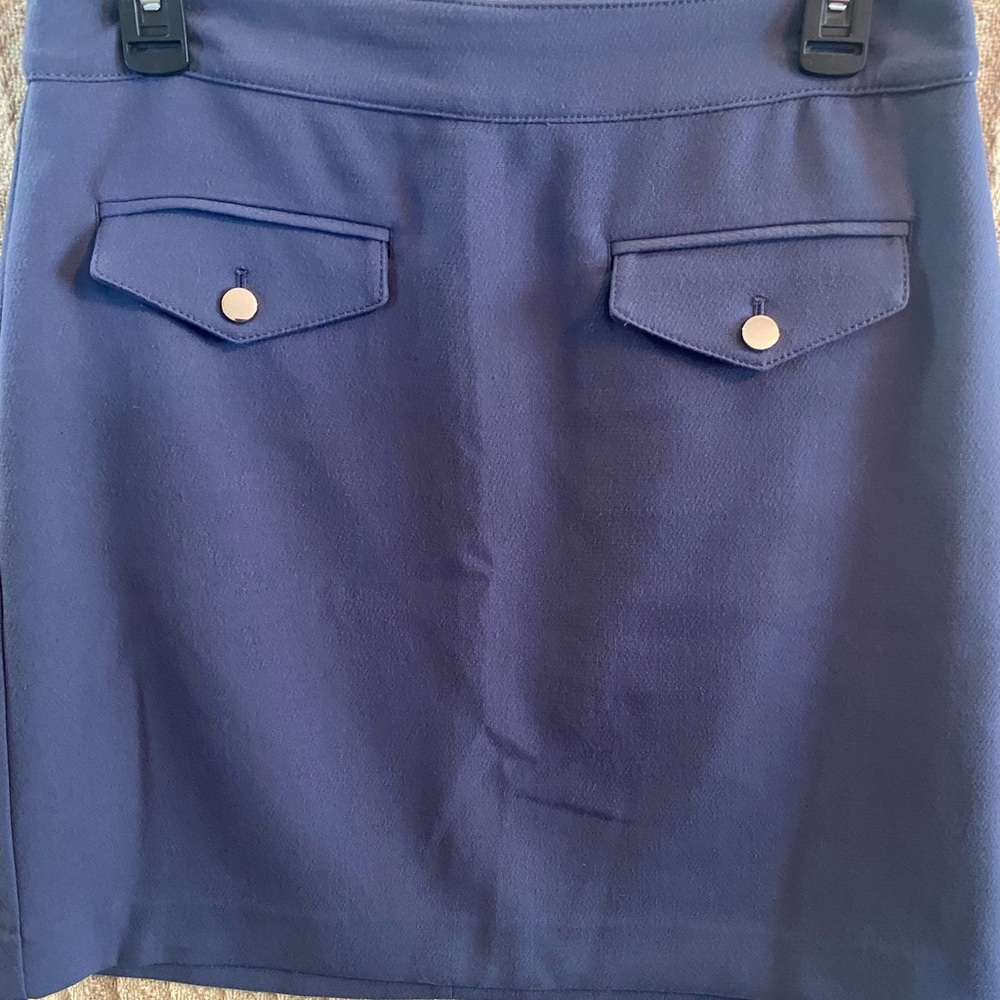 LOFT  Skirt Womens Size 6 Pockets Buttons In  Front, Lined, blue , Mini NWOT